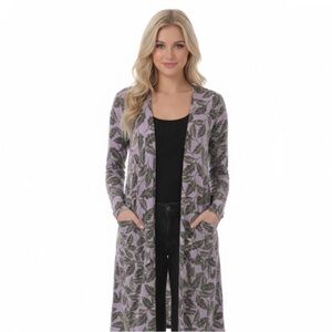 LulaRoe xsmall purple leaves print foster cardigan